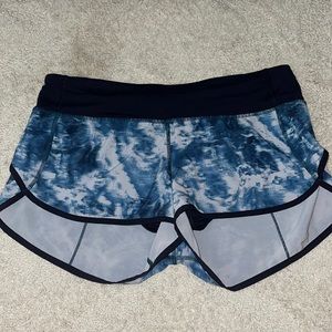 Lululemon speed up blue tie dye shorts